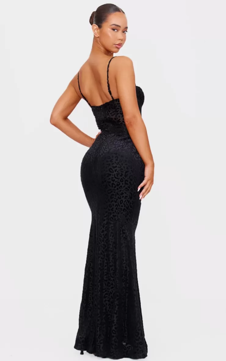 PrettyLittleThing Animal Devore Maxi Dress< New Years Eve
