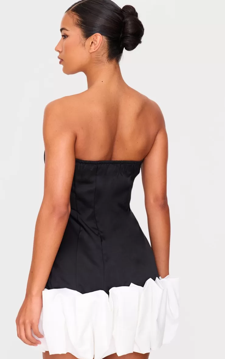 PrettyLittleThing Bow Puff Hem Bodycon Dress< Occasion Dresses