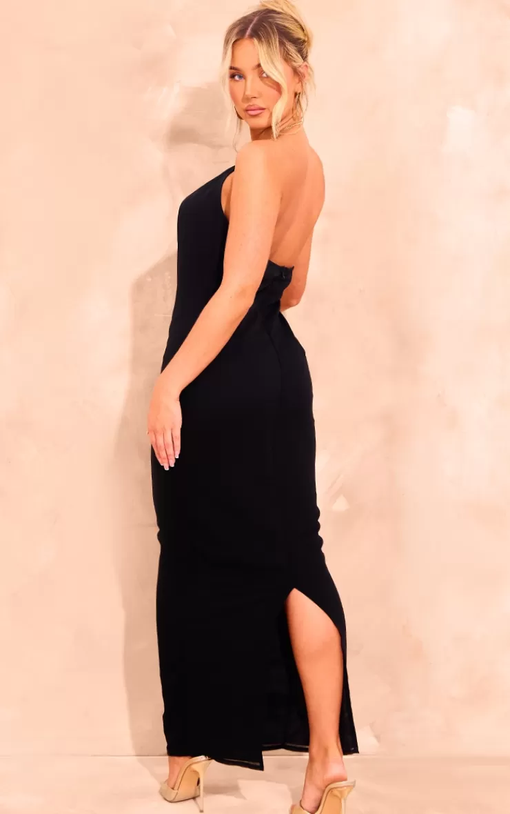 PrettyLittleThing Chiffon Cut Out Halterneck Maxi Dress< Occasion Dresses