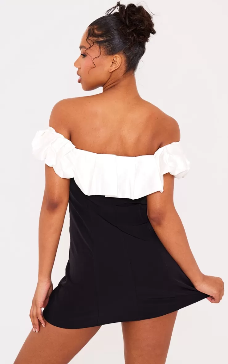 PrettyLittleThing Ruffle Detail Bandeau Mini Dress< Strapless Dresses