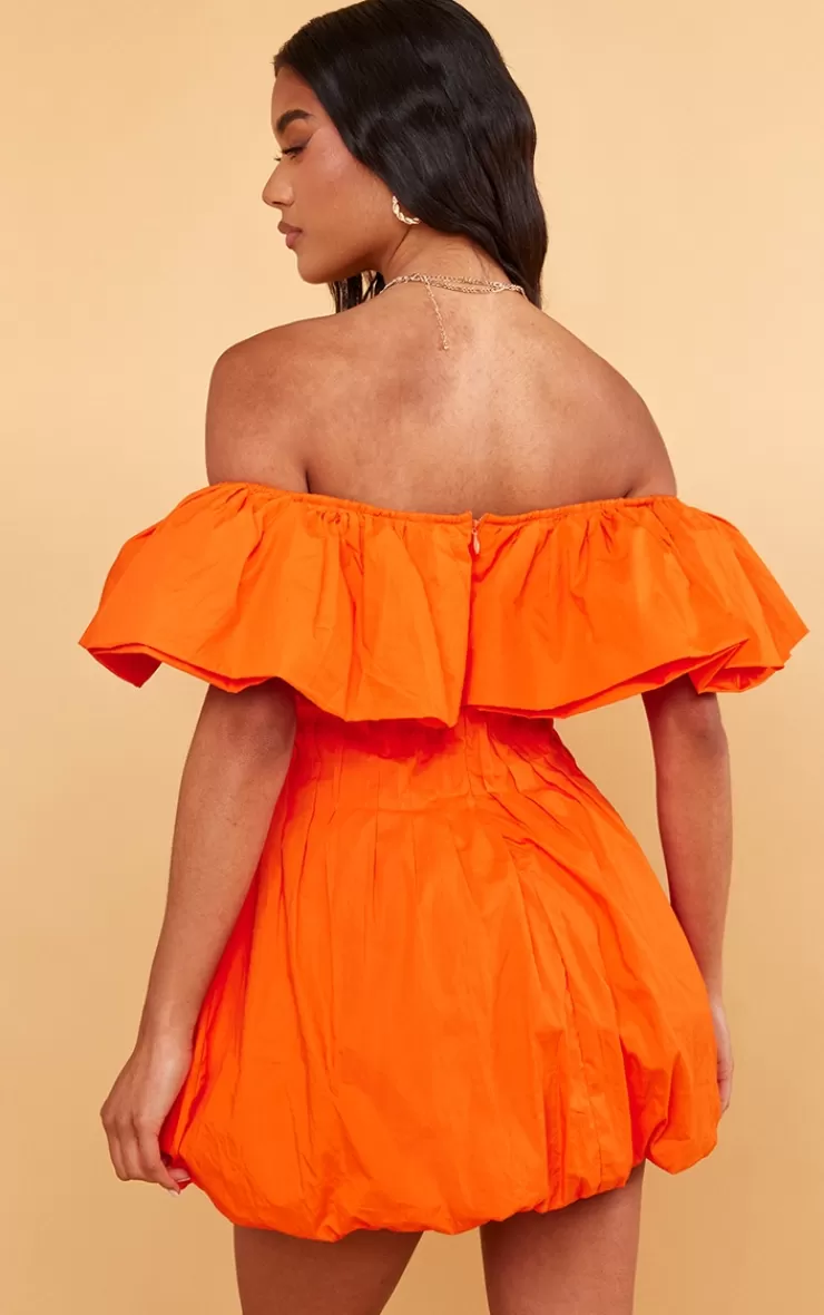 PrettyLittleThing Woven Extreme Puff Bardot Shift Dress< Shift Dresses