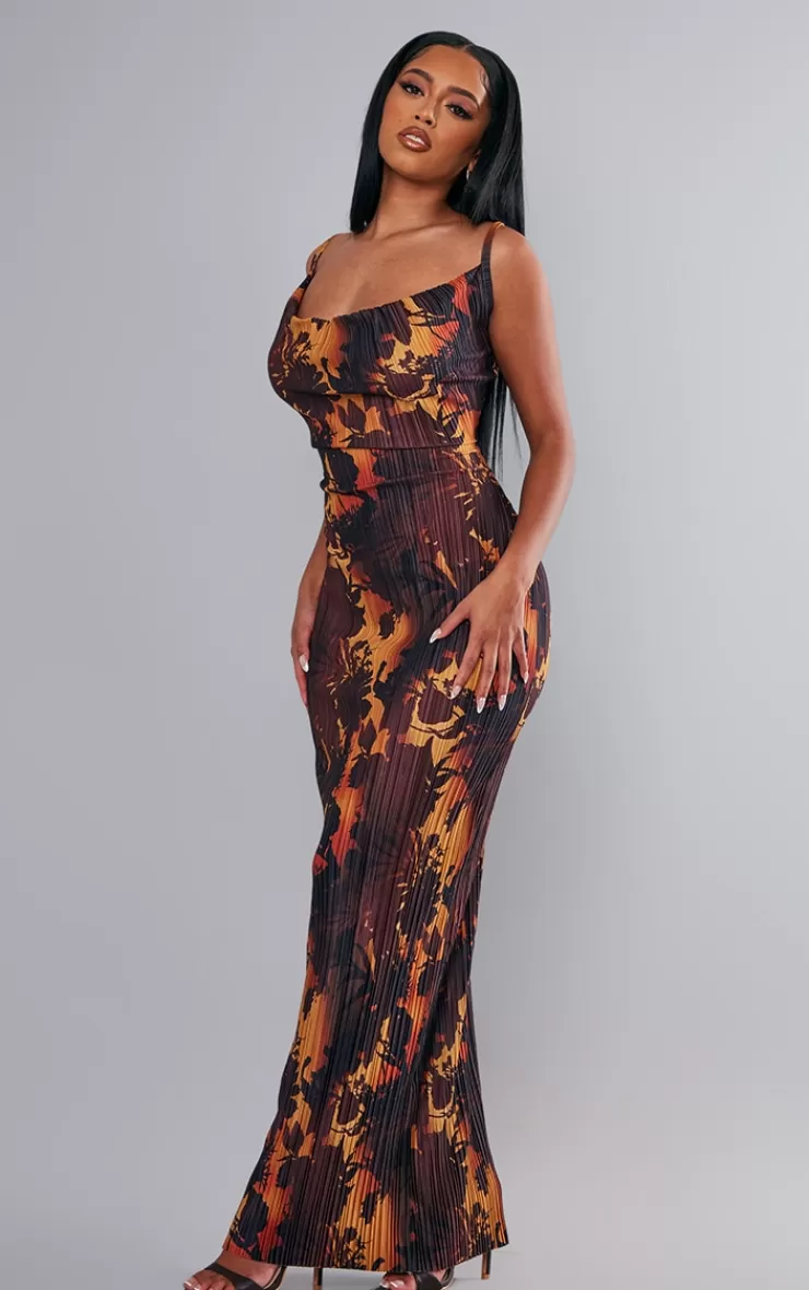 PrettyLittleThing Floral Ombre Plisse Strappy Maxi Dress< Wedding Guest Dresses