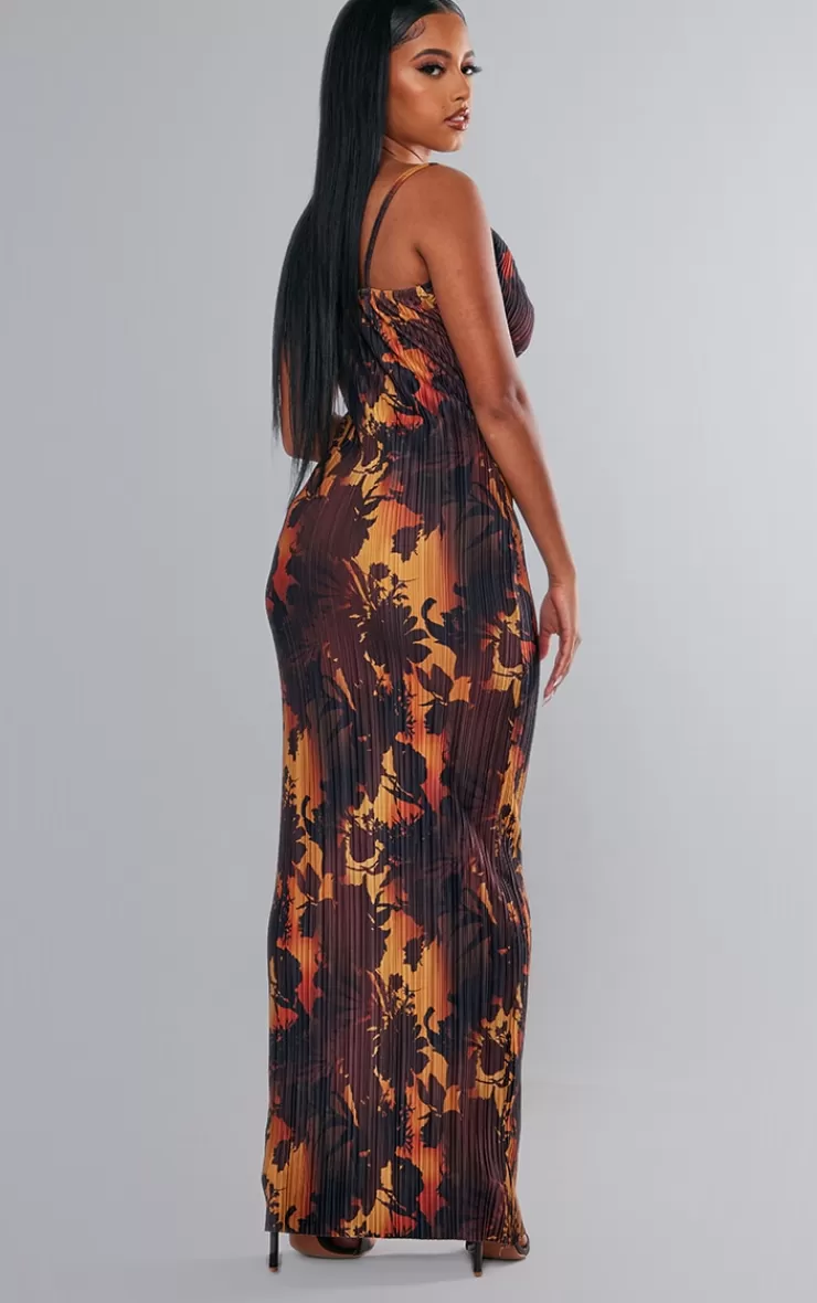 PrettyLittleThing Floral Ombre Plisse Strappy Maxi Dress< Wedding Guest Dresses