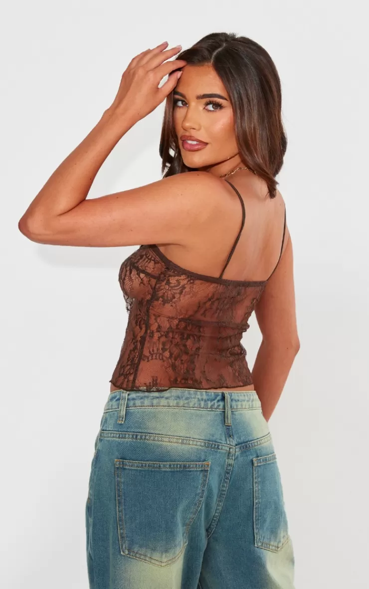PrettyLittleThing Lace Spaghetti Strap Cami Top< Going Out