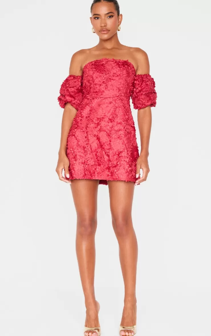 PrettyLittleThing Abstract Textured A Line Shift Dress< Occasion Dresses