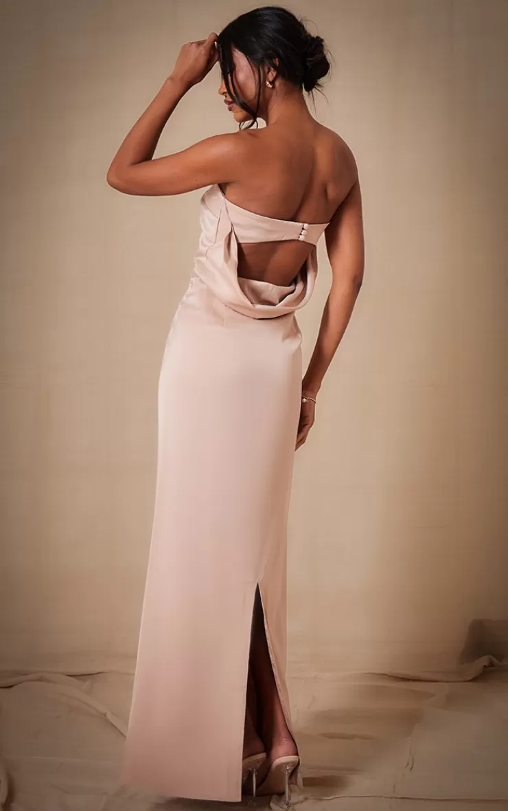 PrettyLittleThing Bridesmaid Satin Bandeau Maxi Dress< Bridal Shower