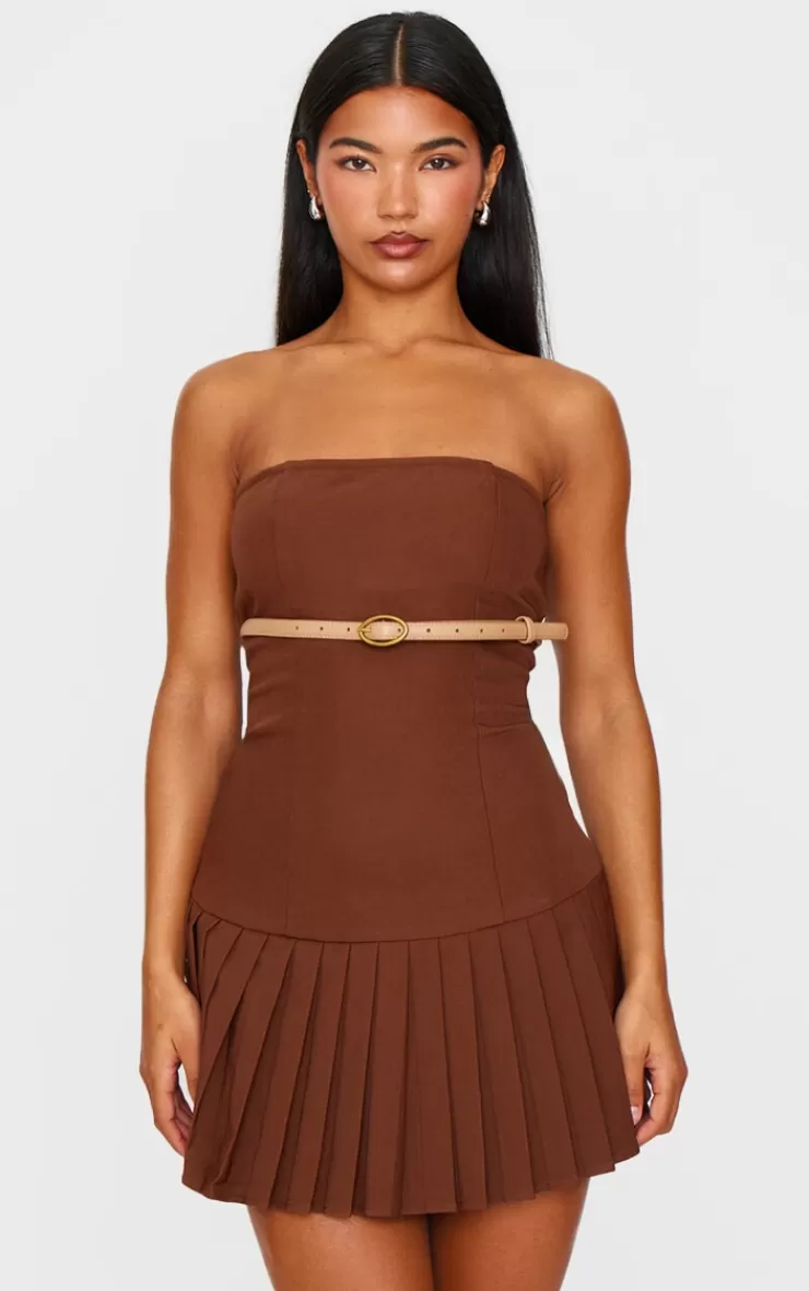 PrettyLittleThing Belted Pleated Skirt Bodycon Dress< Bodycon Dresses