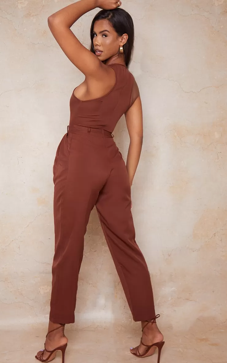 PrettyLittleThing Racer Back Pocket Detail Jumpsuit< Wedding Shop