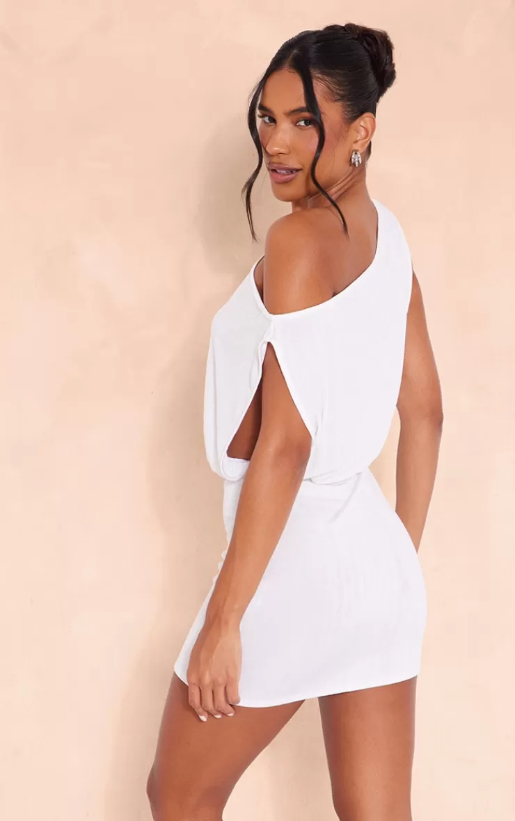 PrettyLittleThing Slinky Acetate Draped Side Bodycon Dress< Engagement Dresses