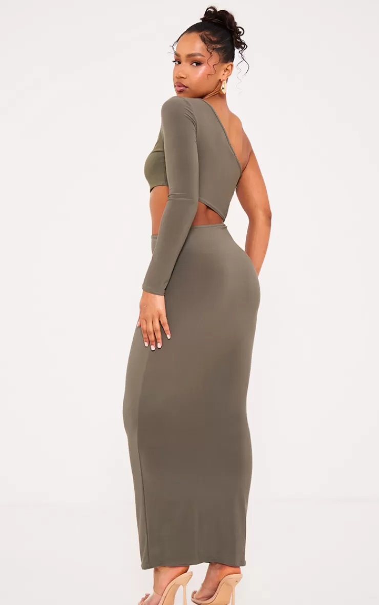 PrettyLittleThing Slinky One Shoulder Cut Out Midaxi Dress< Wedding Guest Dresses