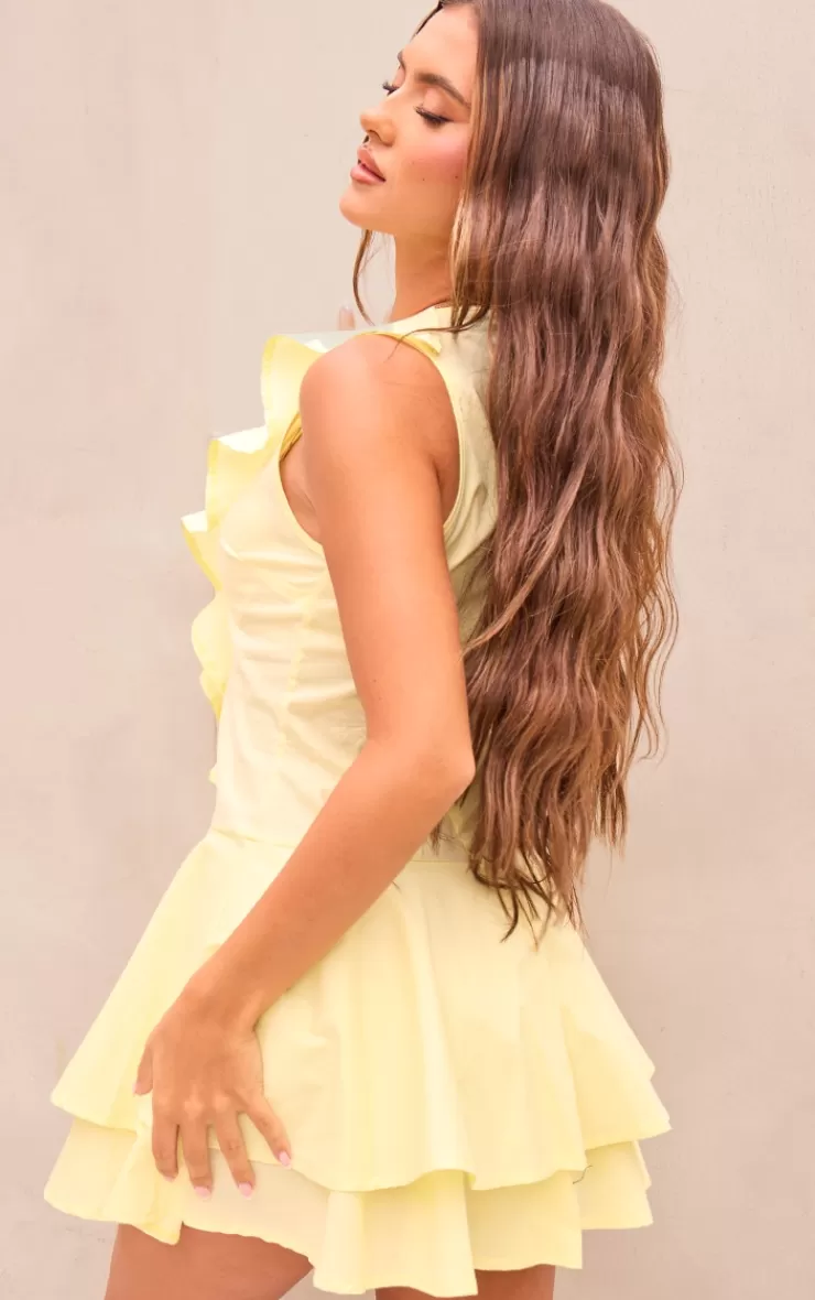 PrettyLittleThing Frill Detail Plunge Shift Dress< Shift Dresses