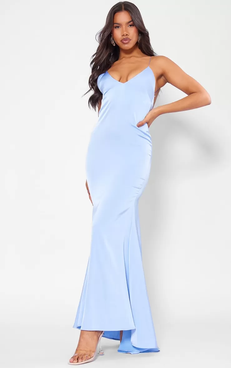 PrettyLittleThing Satin V Neck Maxi Dress< Graduation
