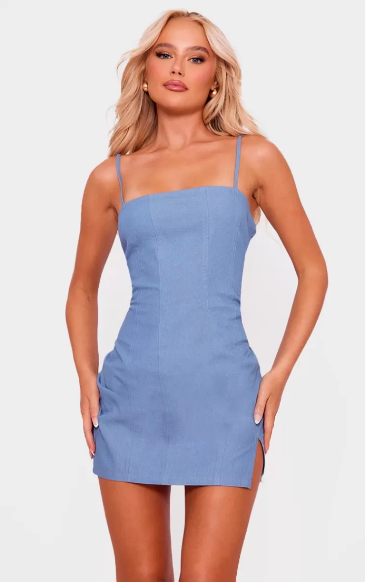 PrettyLittleThing Twill Binded Strappy Bodycon Dress< Casual Dresses