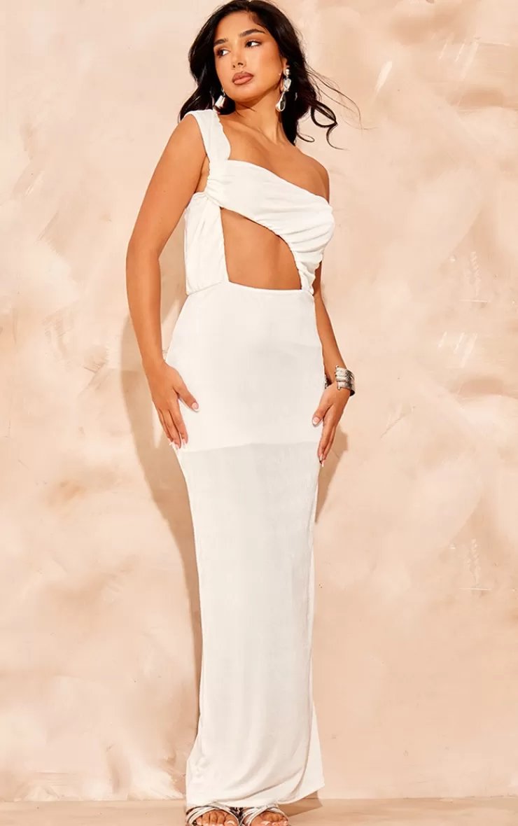 PrettyLittleThing Petite Cut Out Acetate Slinky Maxi Dress< Engagement Dresses