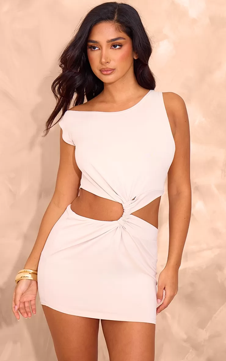 PrettyLittleThing Petite Slinky Twist Cut Out Detail Mini Dress< Going Out