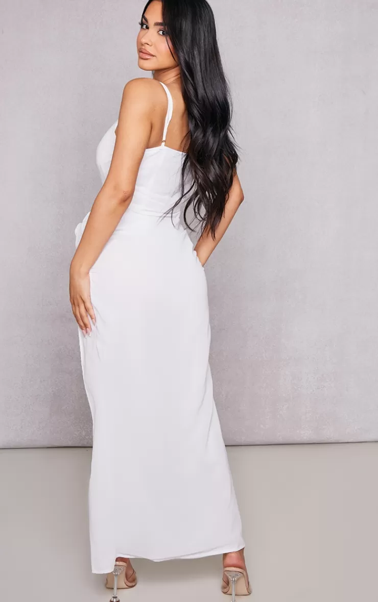 PrettyLittleThing Petite Mesh Midaxi Dress With Flower Detail< Bridal Shower