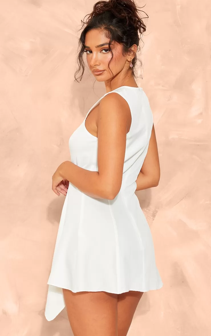 PrettyLittleThing Petite Woven Sleeveless Asymmetric Hem Mini Dress< Engagement Dresses