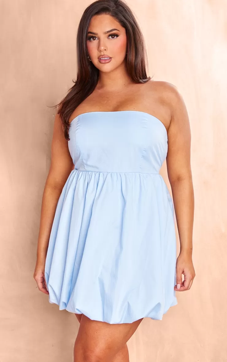 PrettyLittleThing Plus Bandeau Puffball Mini Dress< Strapless Dresses