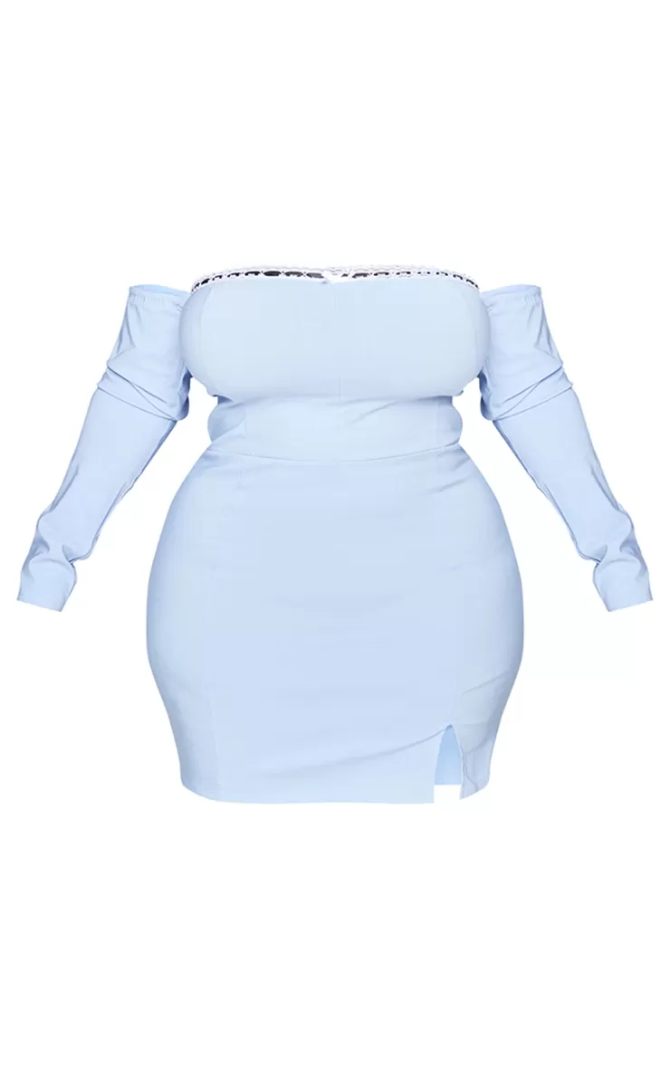 PrettyLittleThing Plus Bardot Corset Detail Bodycon Dress< Going Out