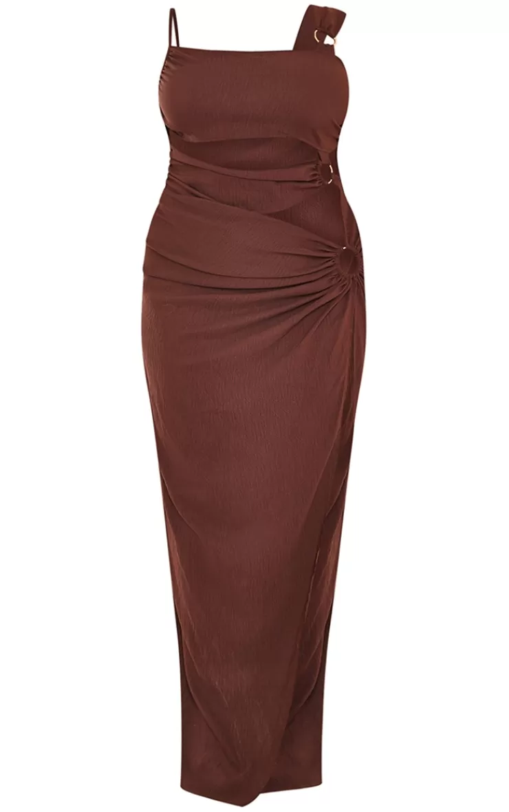 PrettyLittleThing Plus Cut Out One Shoulder Ring Detail Maxi Dress< Wedding Guest Dresses