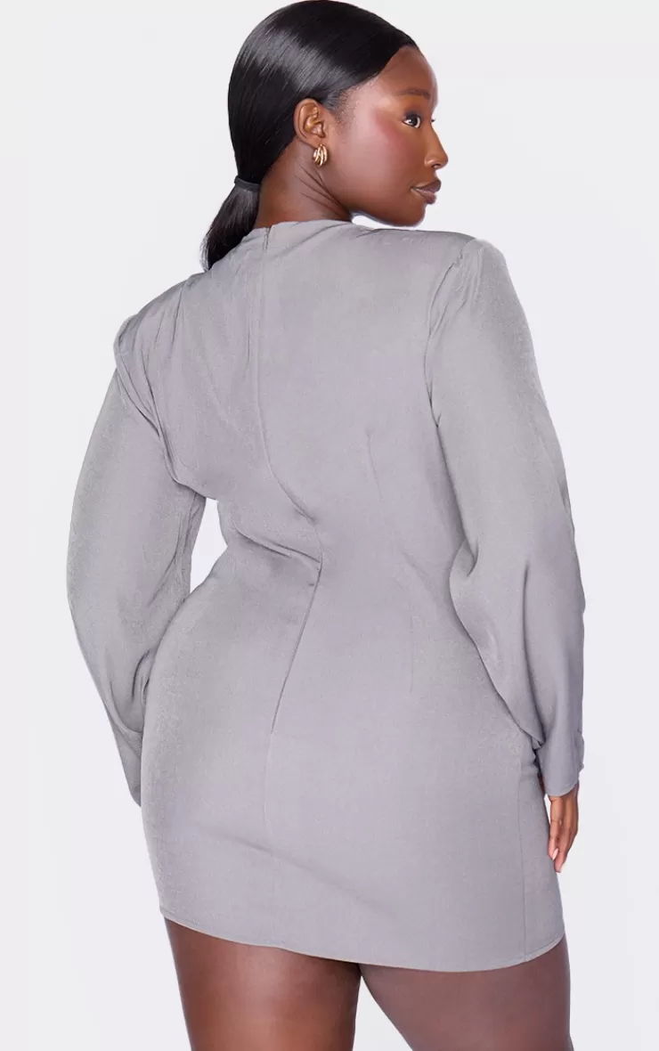 PrettyLittleThing Plus Woven Batwing Bodycon Dress< Mini Dresses