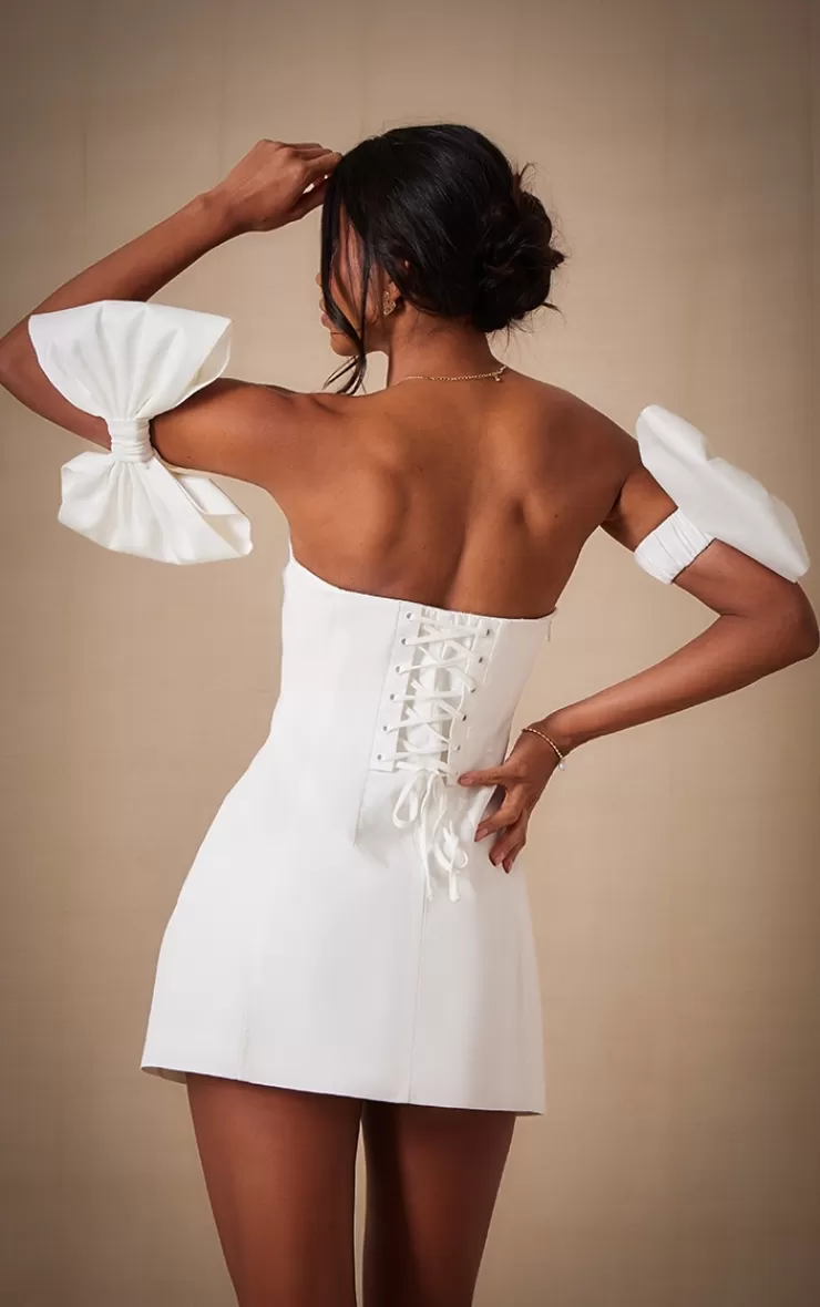 PrettyLittleThing Premium Woven Boned Bandeau Detail Shift Dress< Bridal Shower