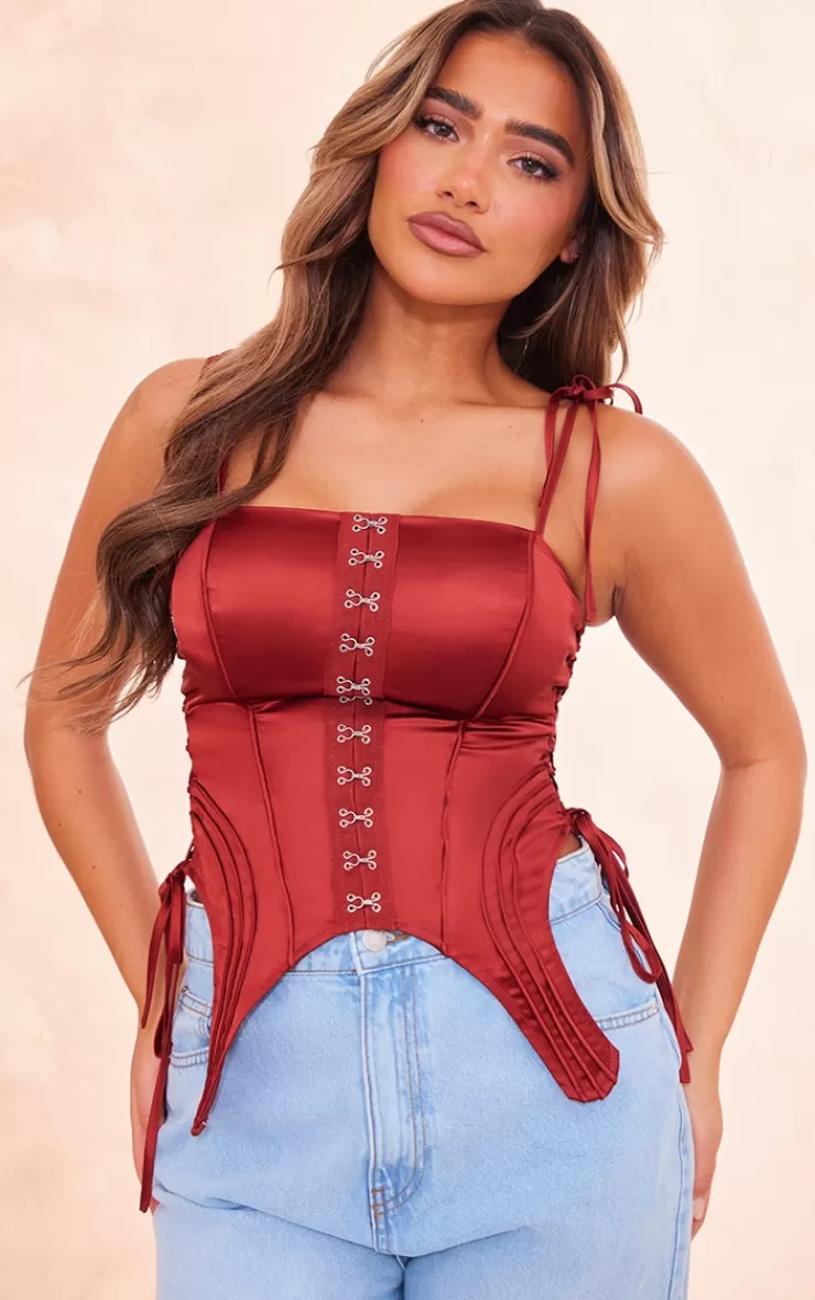 PrettyLittleThing Hook And Eye Tie Side Corset< Going Out