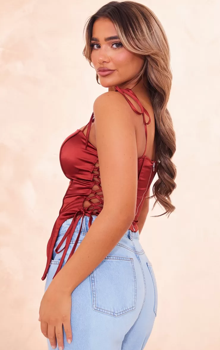 PrettyLittleThing Hook And Eye Tie Side Corset< Going Out