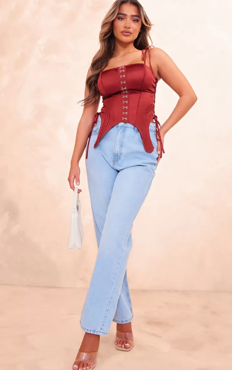 PrettyLittleThing Hook And Eye Tie Side Corset< Going Out