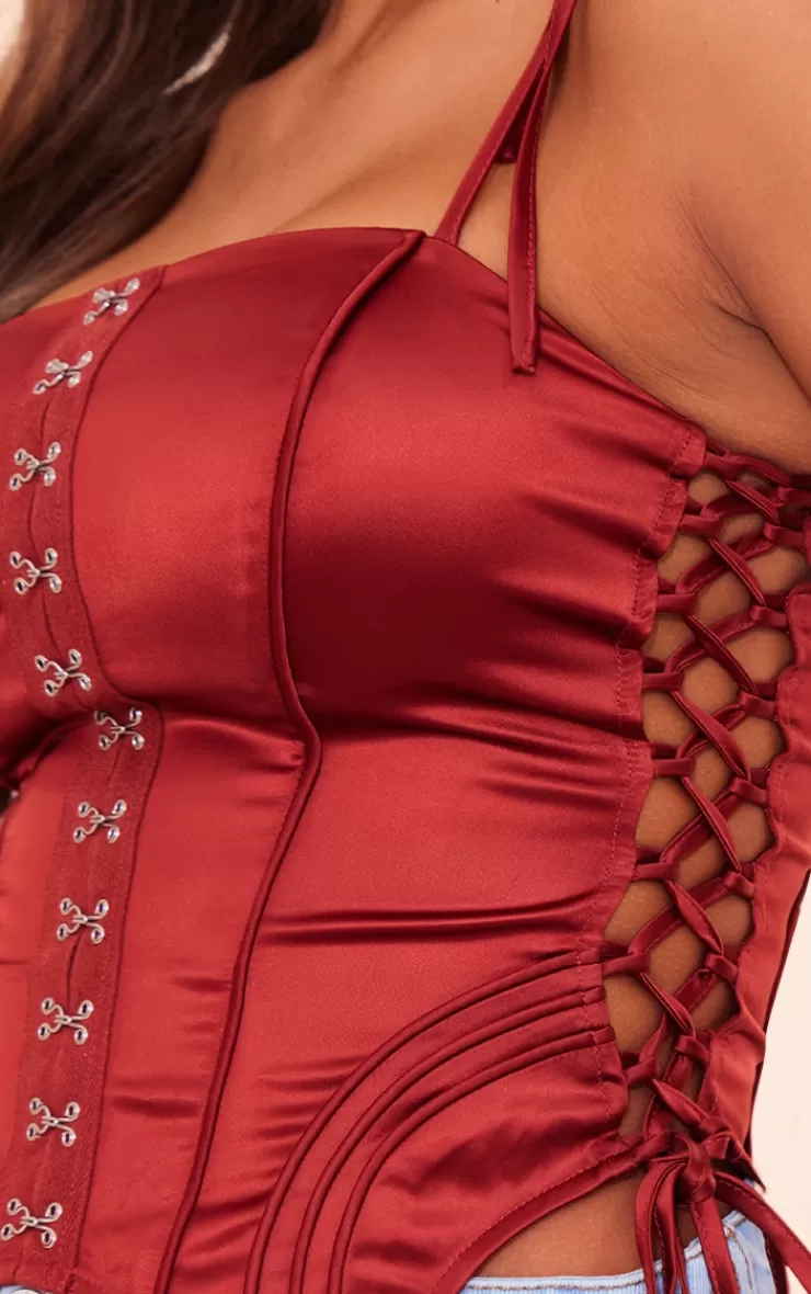 PrettyLittleThing Hook And Eye Tie Side Corset< Going Out