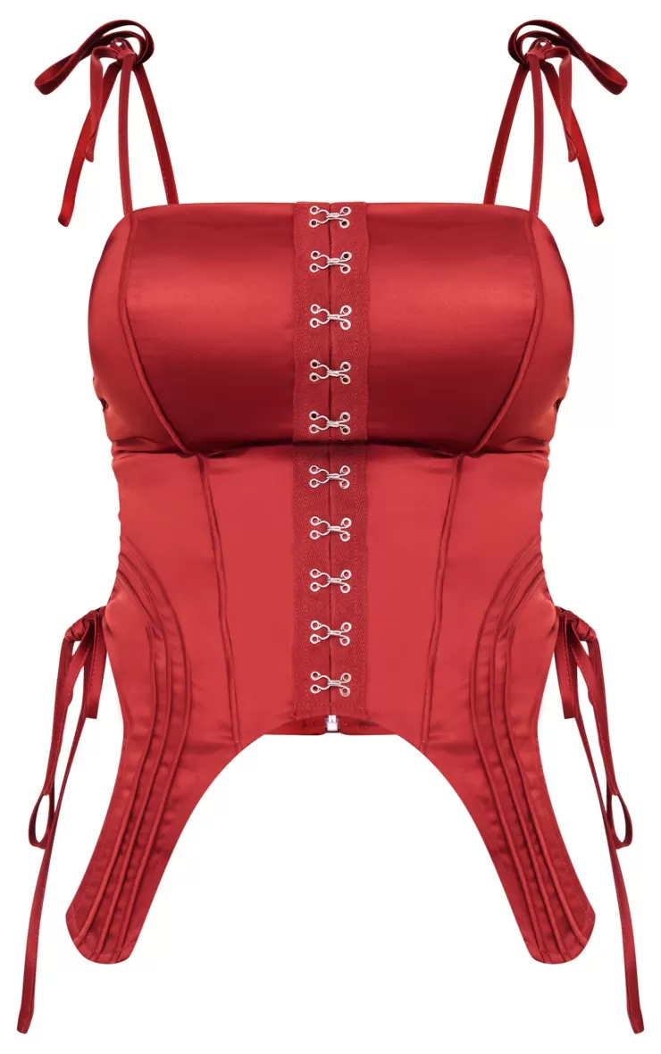 PrettyLittleThing Hook And Eye Tie Side Corset< Going Out
