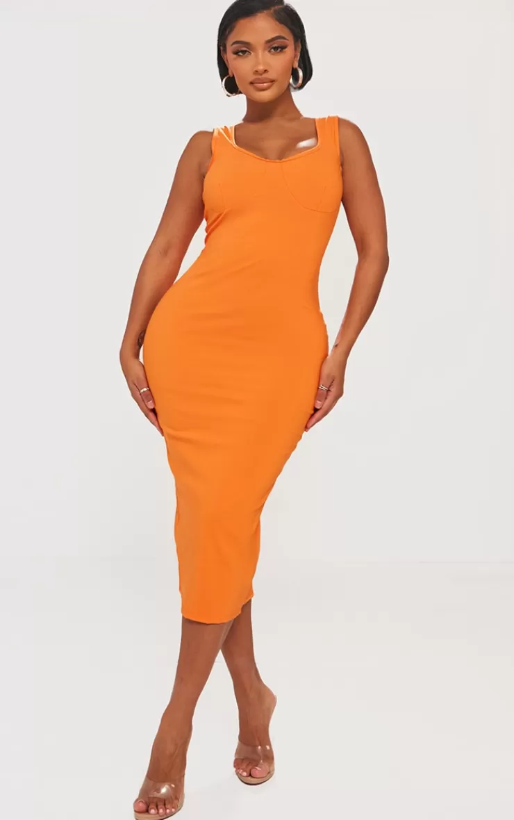 PrettyLittleThing Shape Cup Detail Strappy Midi Dress< Going Out