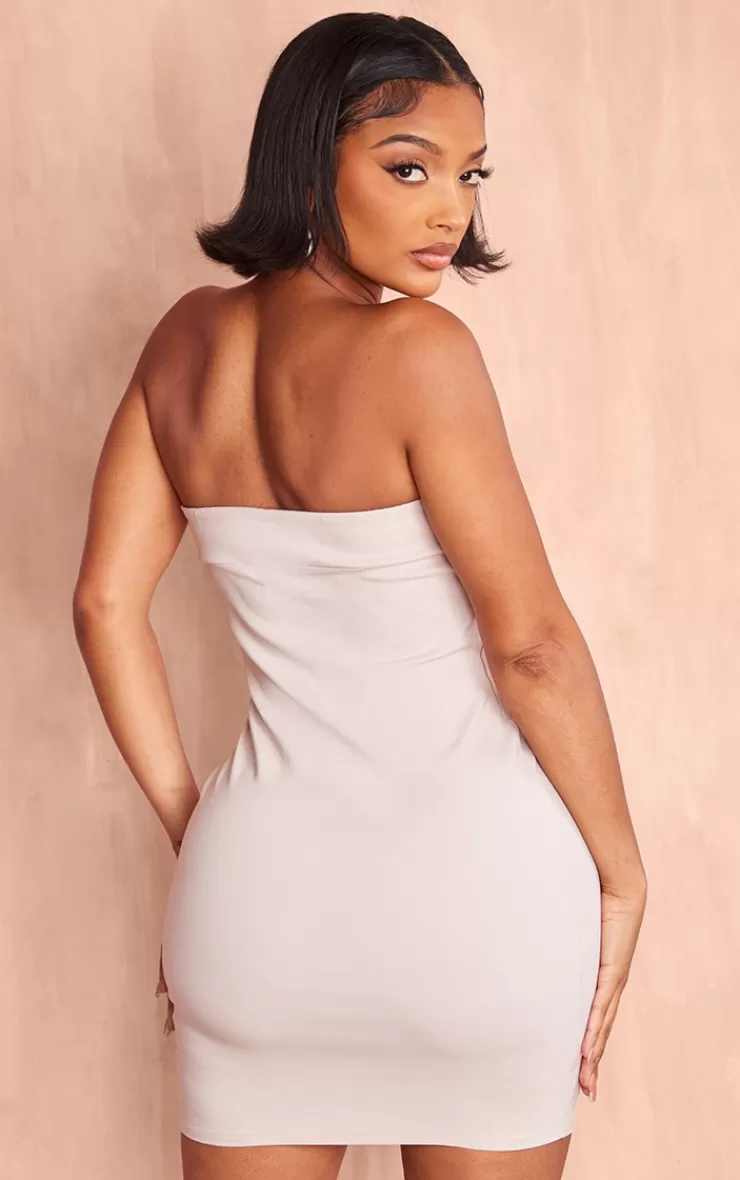 PrettyLittleThing Shape Stretch Woven Buckle Detail Dress< Mini Dresses