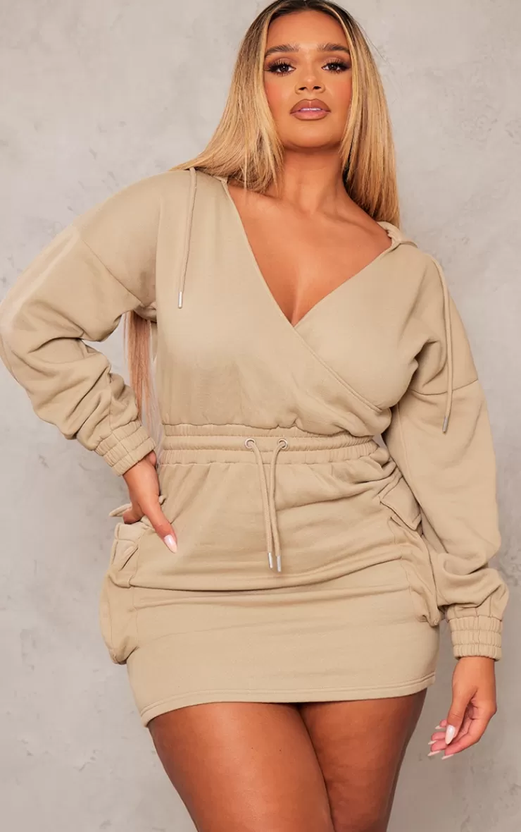 PrettyLittleThing Shape Washed Oversized Hoodie Sweat Dress< Mini Dresses