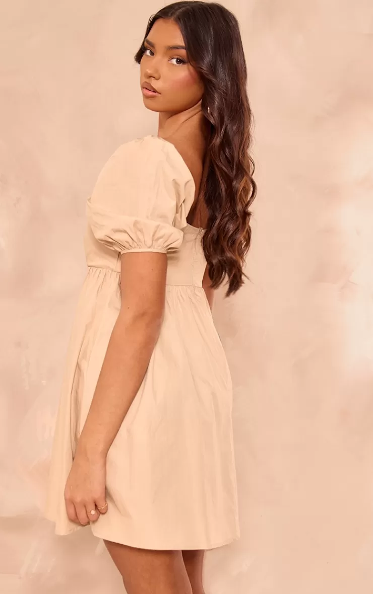 PrettyLittleThing Cotton Button Down Smock Dress< Mini Dresses
