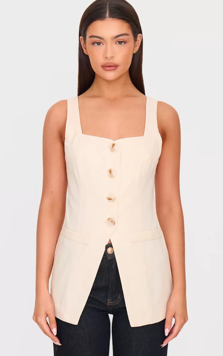 PrettyLittleThing Longline Square Neck Vest< Going Out