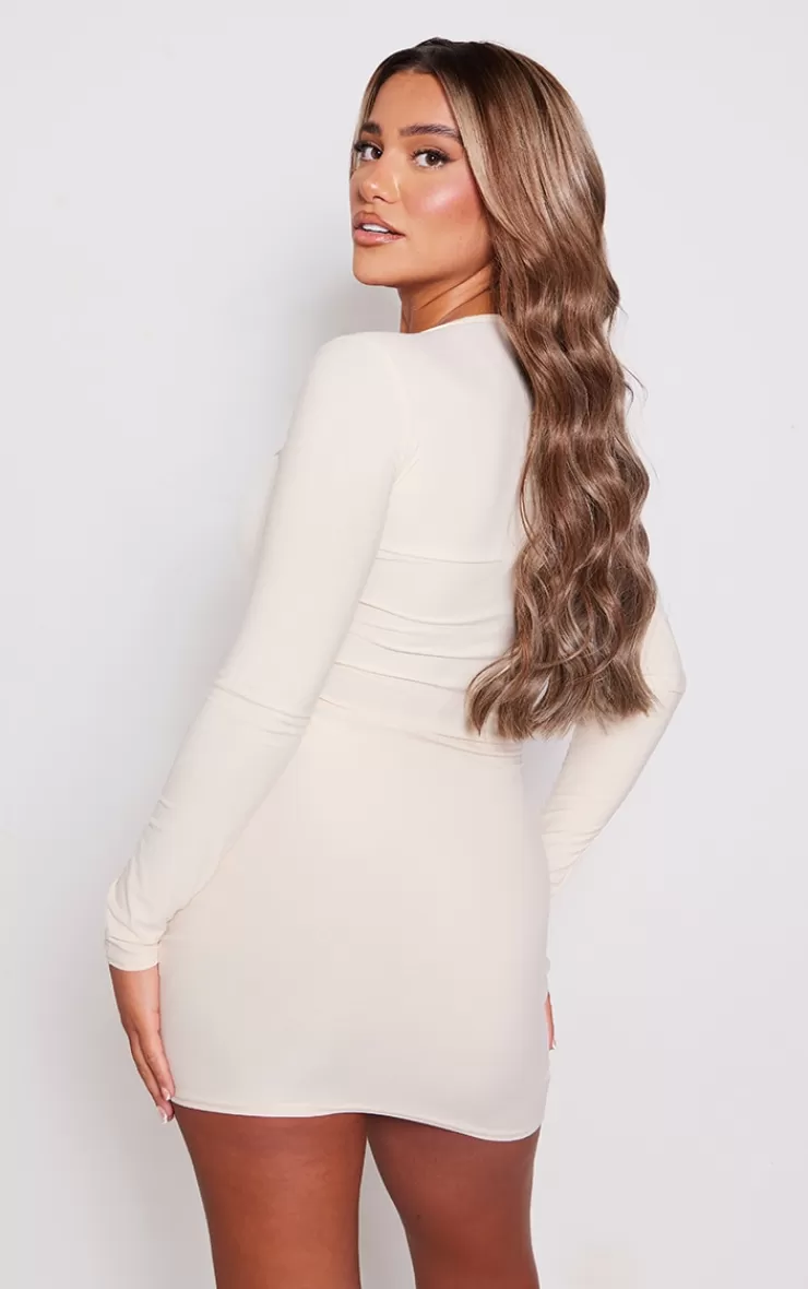 PrettyLittleThing Soft Touch Square Neck Long Sleeve Bodycon Dress< Bachelorette Party