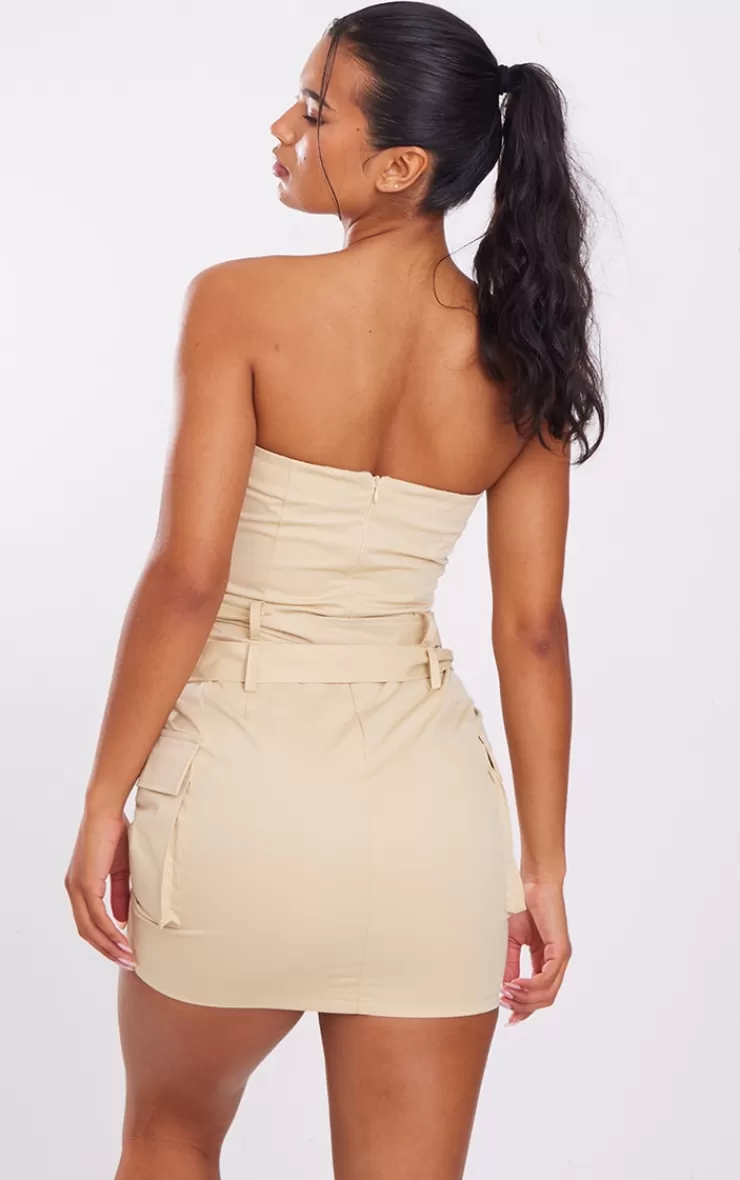 PrettyLittleThing Wrap Belt Detail Bandeau Bodycon Dress< Wrap Dresses