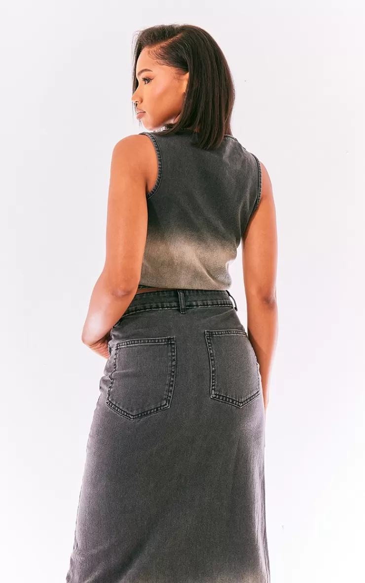 PrettyLittleThing Ombre Denim Vest< Going Out