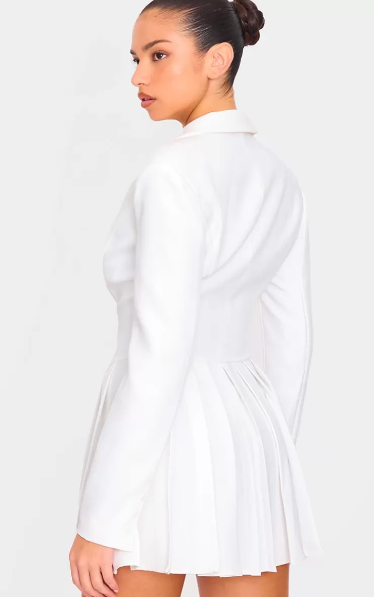 PrettyLittleThing Pleated Blazer Mini Dress< Blazer Dresses