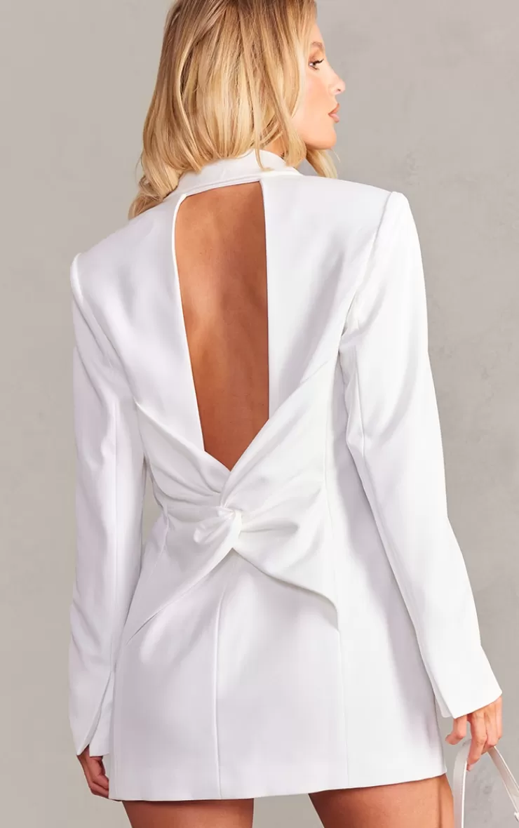 PrettyLittleThing Woven Tailored Cut Out Twist Back Blazer Dress< Bridal Shower